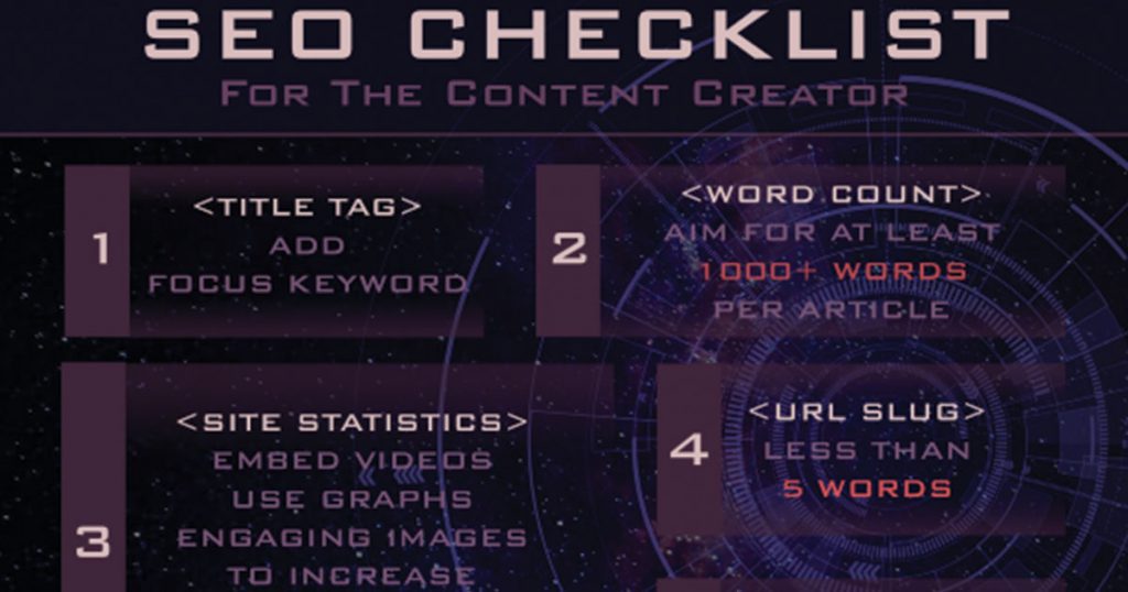 seo checklist for content creators 2018